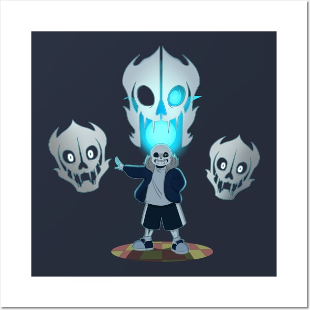 Undertale - Sans and Gaster Blaster Wall Art by theruins